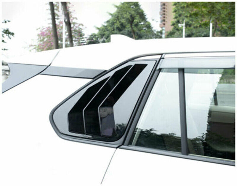 Gloss Black Side Window Louver Shutter Cover Trim 2X for Toyota RAV4 2019-2024