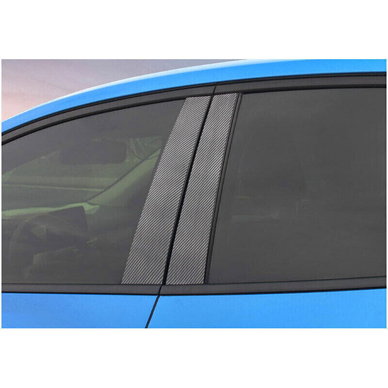 6X Carbon Fiber Pillar Posts Door Window Molding Strip Trim for Ford Focus 12-18
