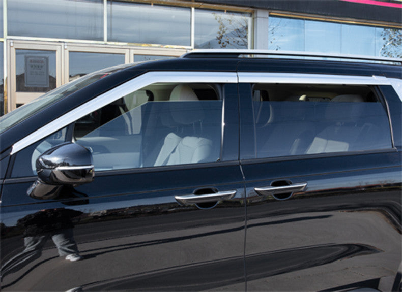 for Kia Carnival 22-24 Chrome Window Visor Vent Sun Shade Rain Guard Door Visor