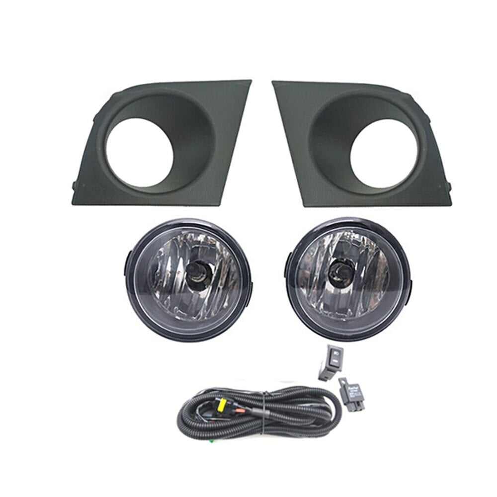 1 Set LED Fog Light Frame Wiring Grille Harness Switch For Tiida Latio v