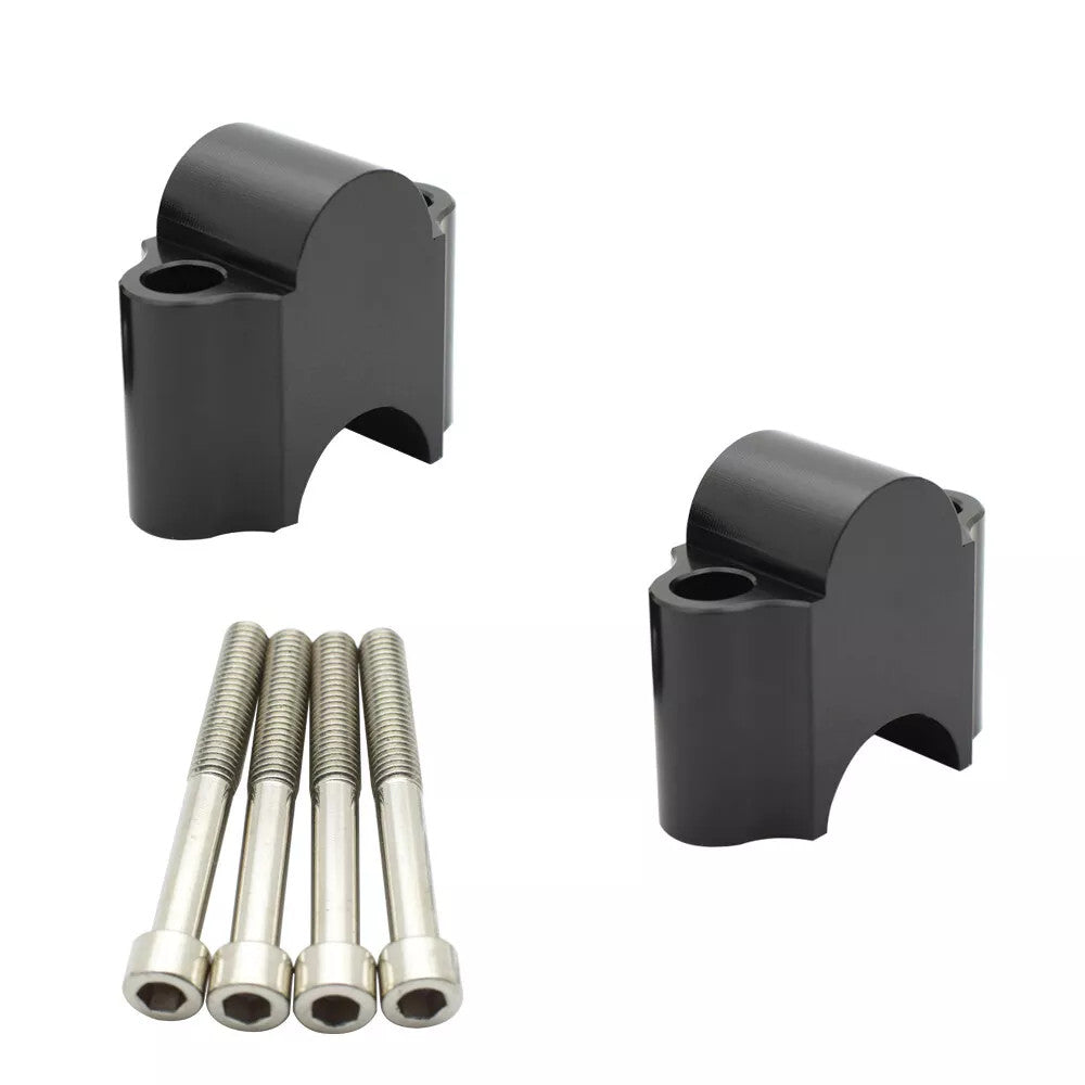 Black 7/8 Bars Handlebar Clamp Risers Kit 30mm Height for Honda for Kawasaki for Yamaha