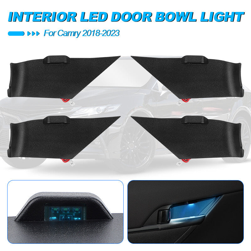 Interior Door Handle Bowl LED Lights 1 set for Toyota for Camry 2018 2019 2020 2022