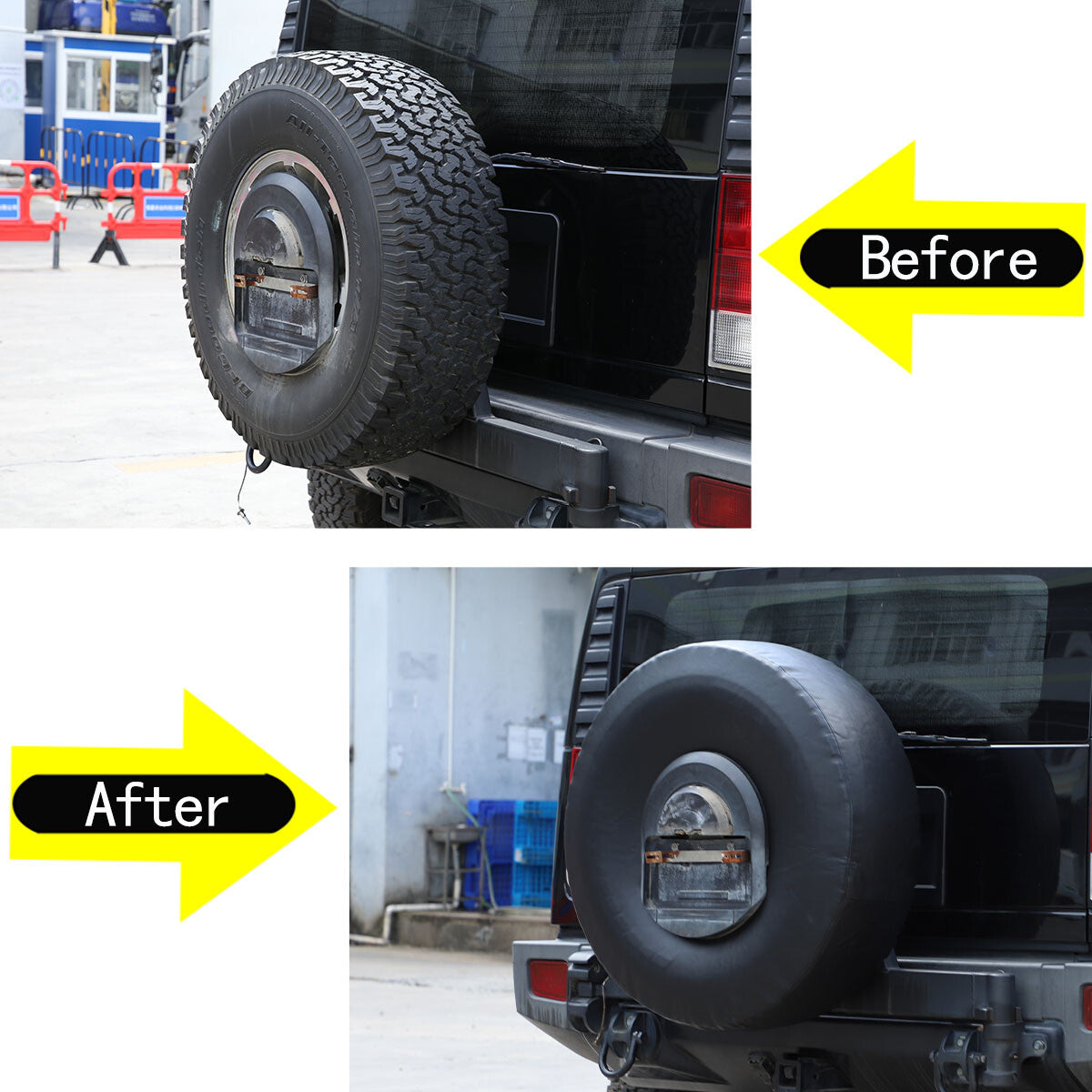 Leather wheel cover for spare tire on for Hummer H2 2003-2009, black.
