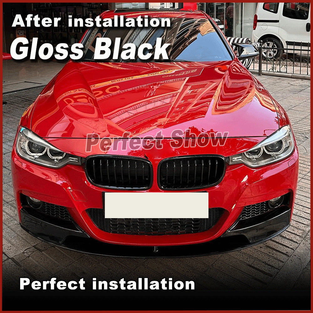 Gloss Black Front Bumper Lip Spoiler Splitters for BMW 3Series F30 M-Tech 13-18