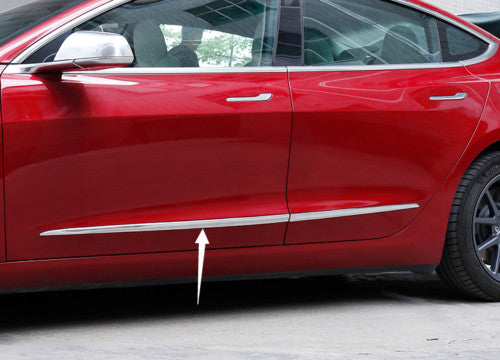 Chrome Body Side Door Molding Cover Trim Guard 4pcs for Tesla Model 3 2017-2023