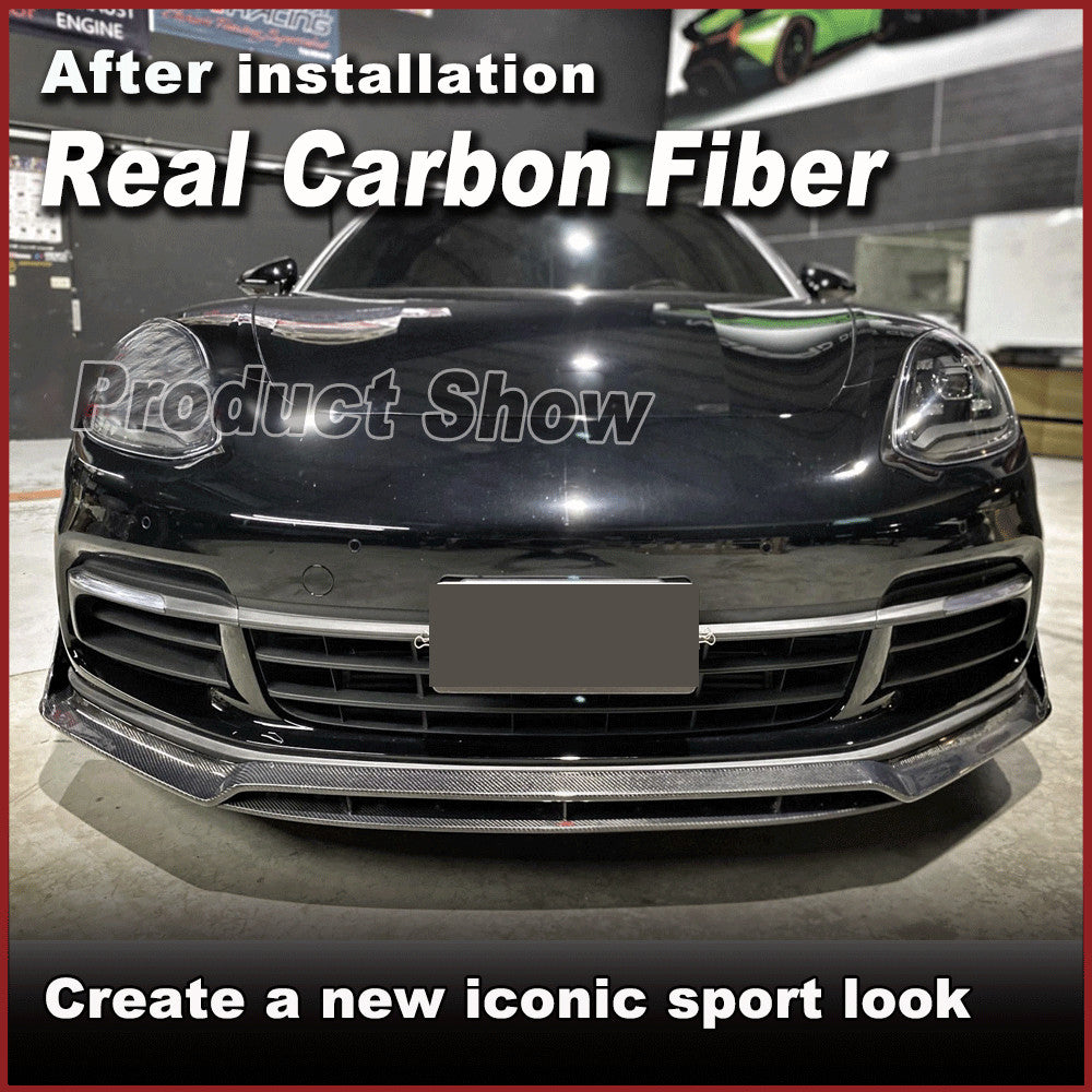 for Porsche for Panamera 971.1 Turbo 2017-2021 Real Carbon Front Bumper Lip Spoiler