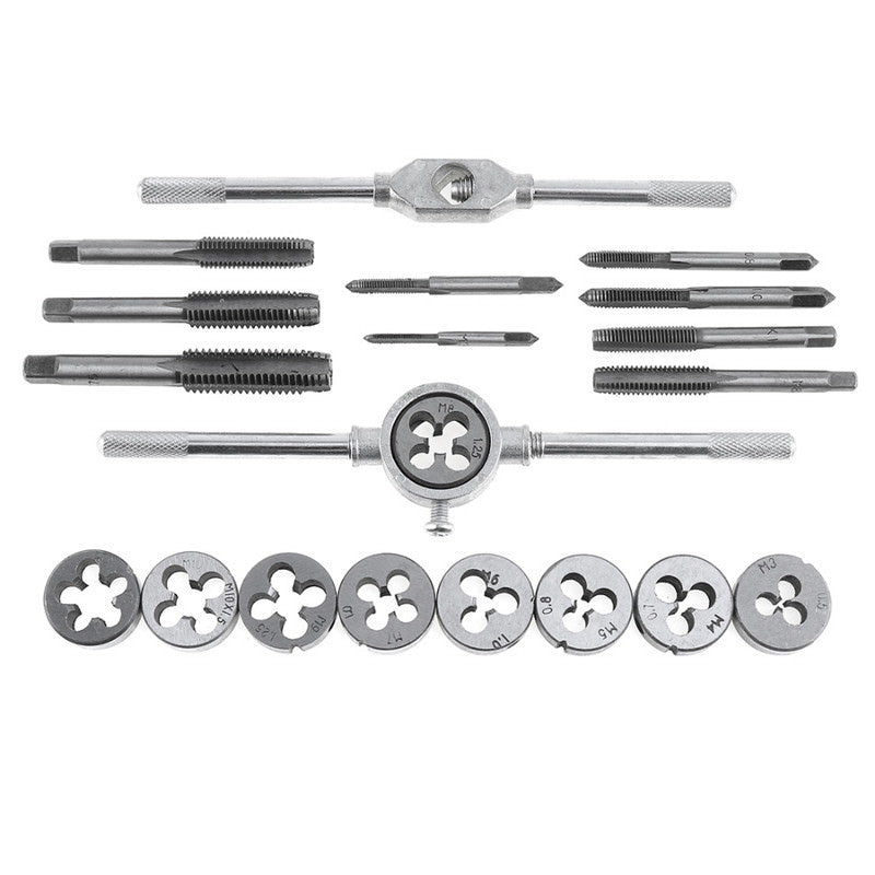 20Pcs Auto Screws Tap Die Combination Alloy Steel Hand Thread Repair Tool Metric