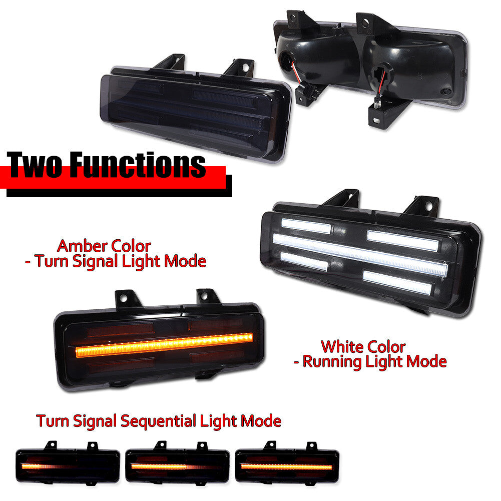 Suitable for for GMC Van Jimmy Pickup Truck Smoke Switch LED Front DRL Signal Light - v