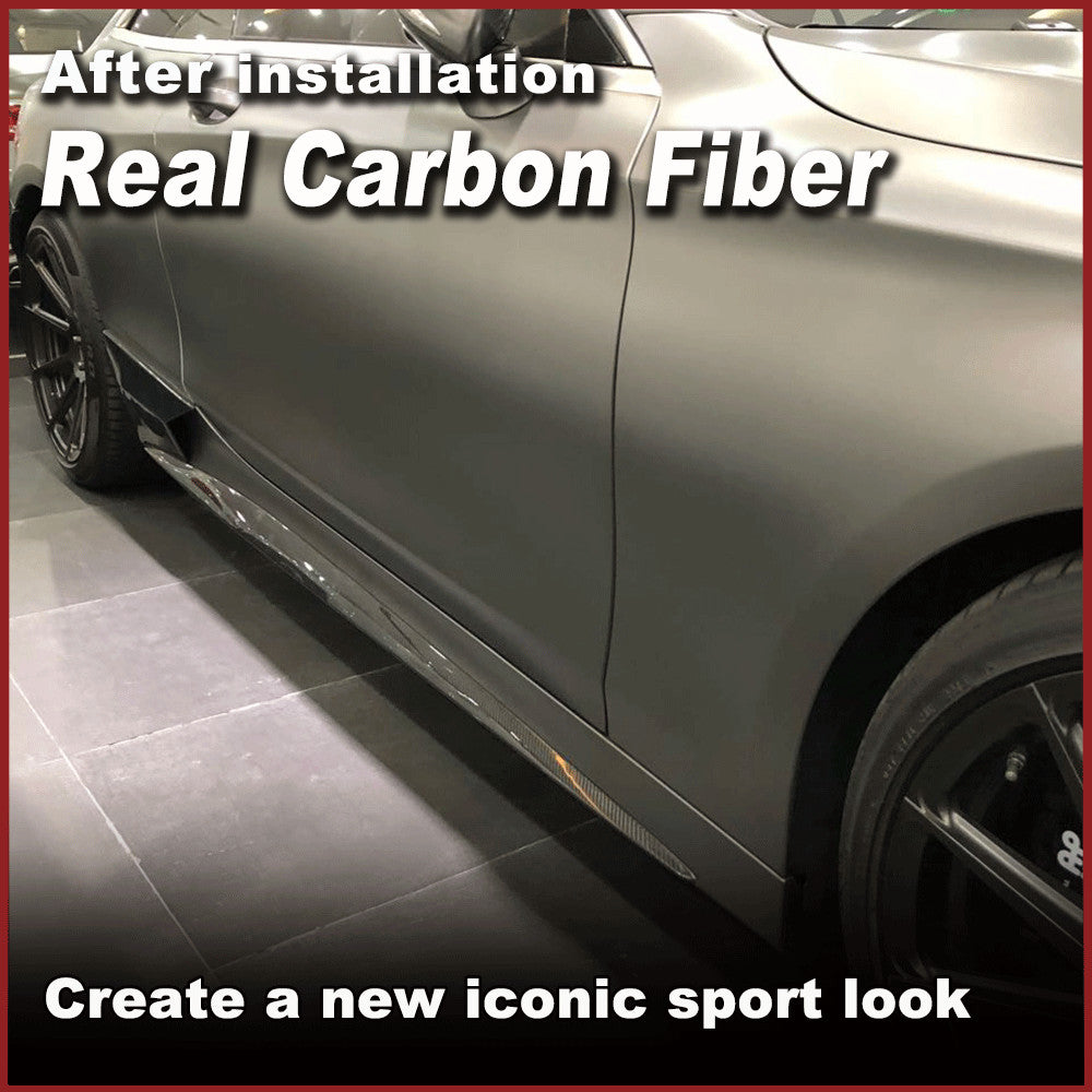 for Mercedes S-Class C217 S500 S63 S65 Carbon Side Skirt Extension Spoiler