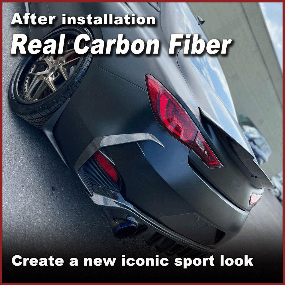 for Infiniti Q60 2016-22 Real Carbon Rear Bumper Side Vent C Blade Trim Canards