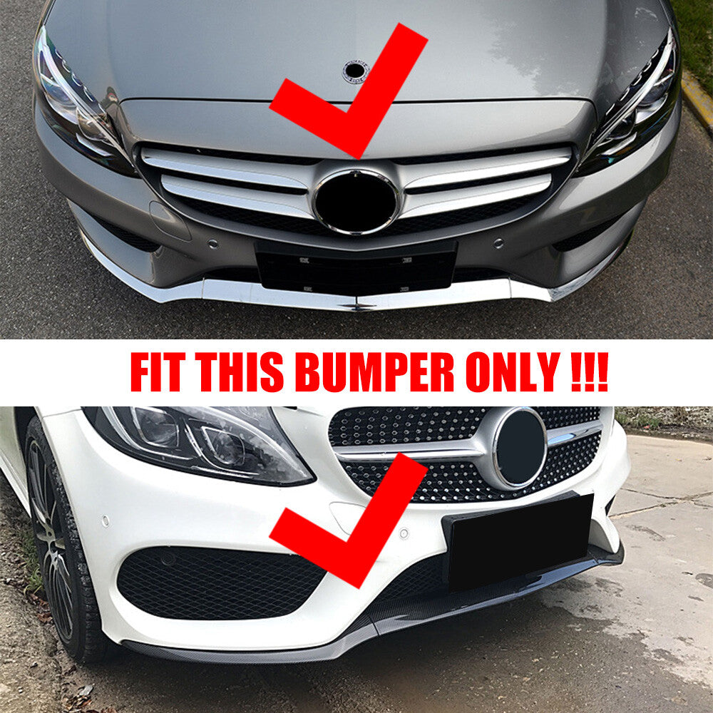 Pair Front Bumper Lower Lip Trim Molding For 15-2018 for Mercedes-Benz W205