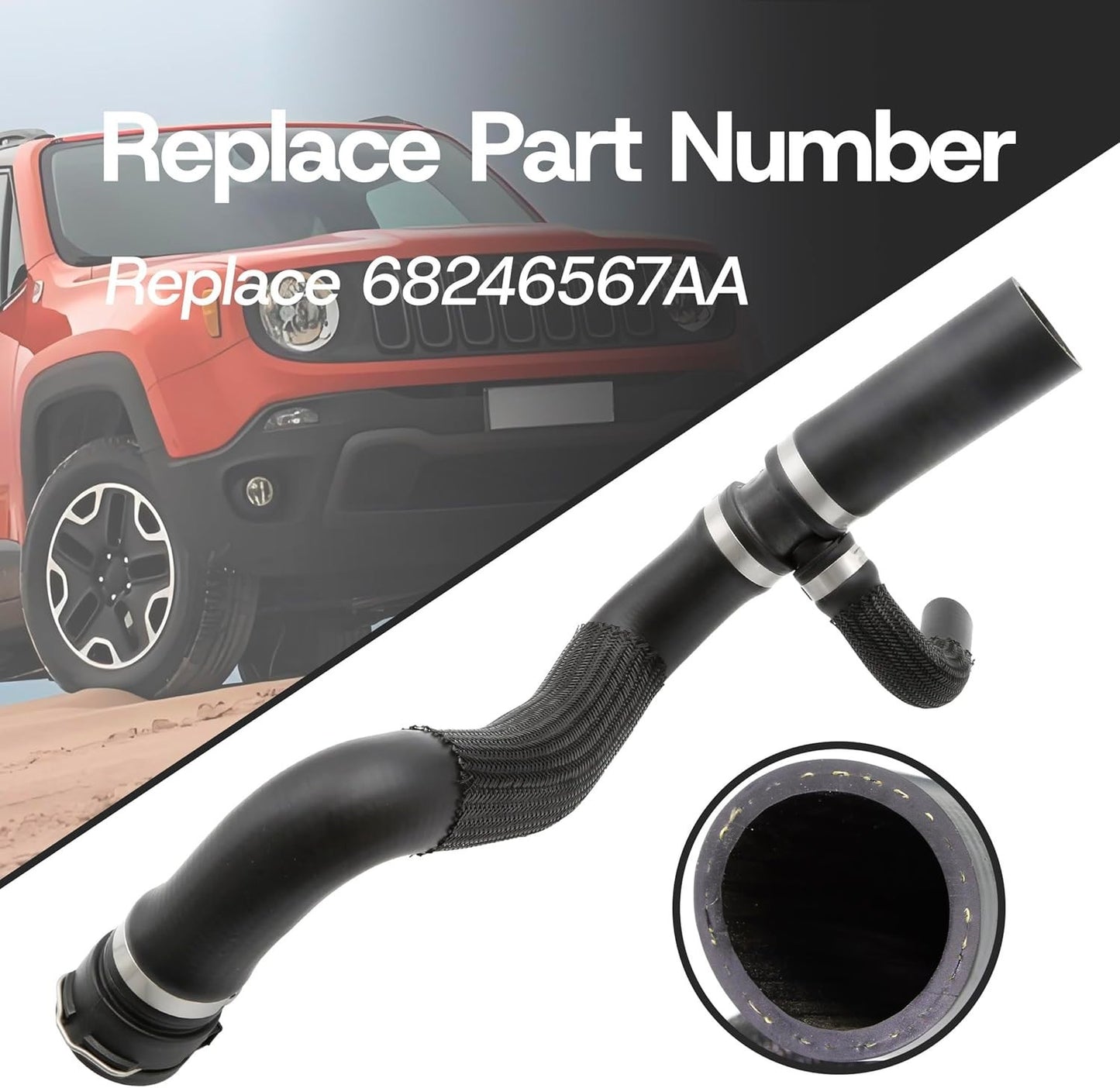 Upper Radiator Coolant Hose Fits For 2015-2021 for Jeep Renegade 68246567AA Q
