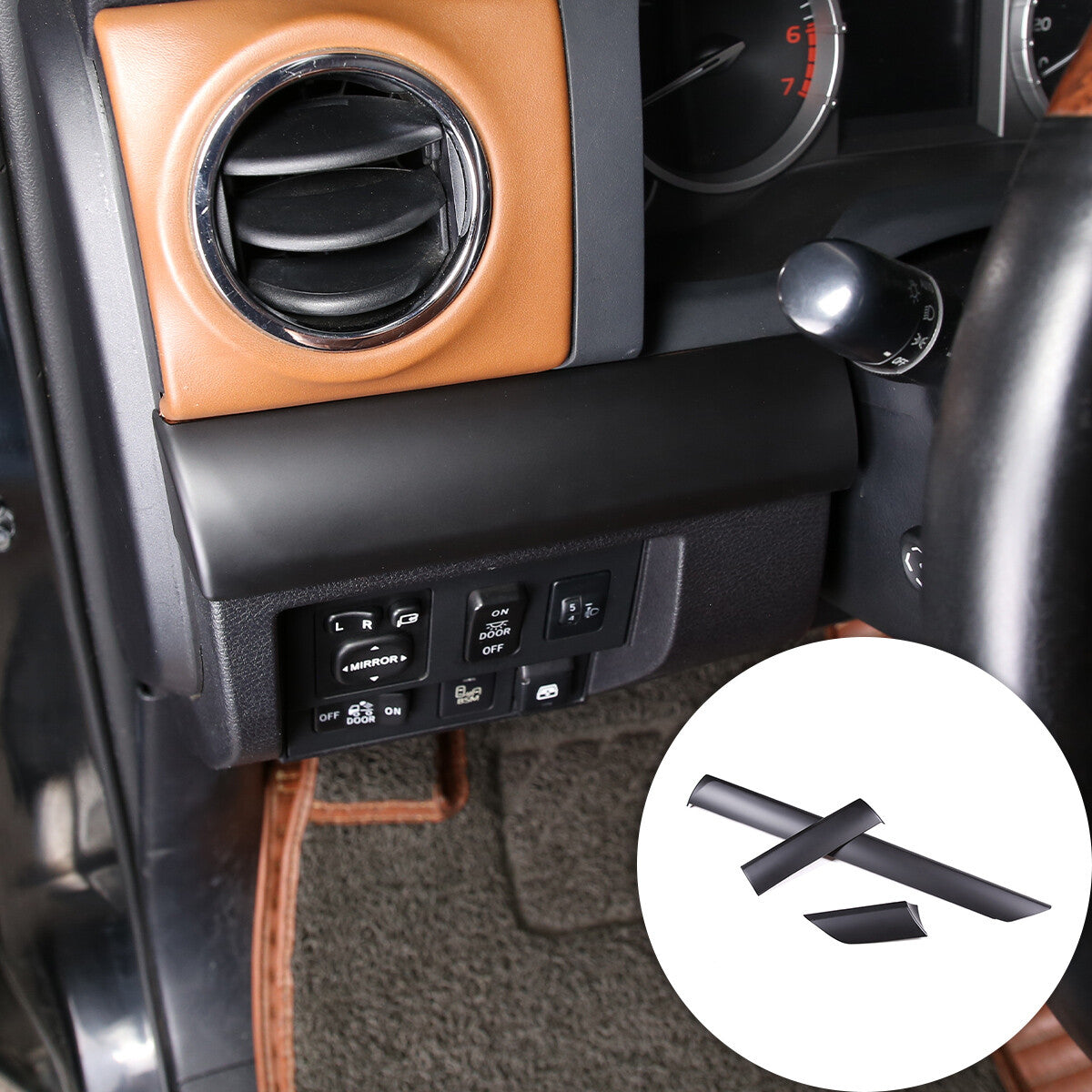 ABS Matte Black Armrest Box Storage Tray Cover Trim for Tundra 2022 - 2024- v