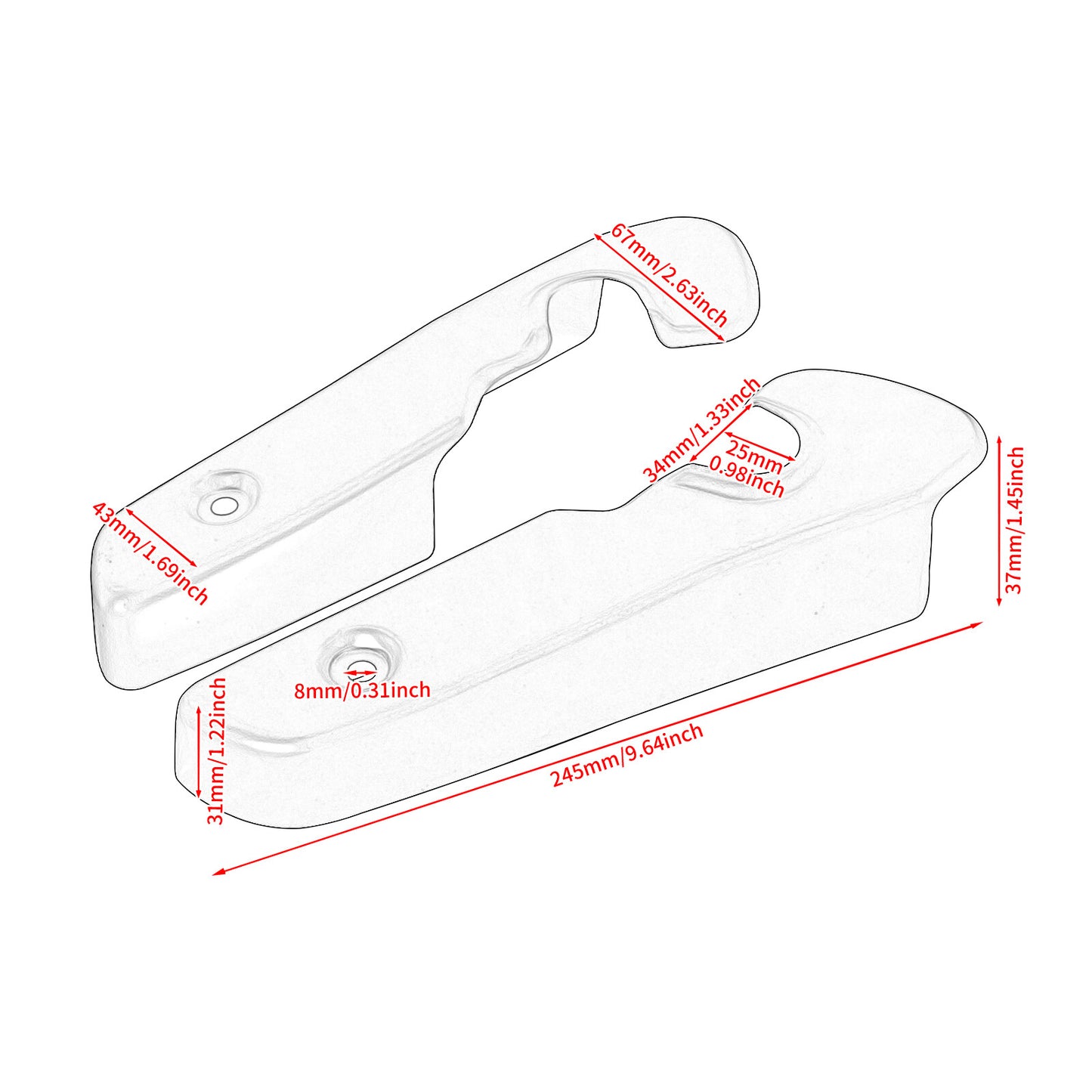 Black Short Rear Fender Mudguard Support Bracket for Harley Sportster 883 1200