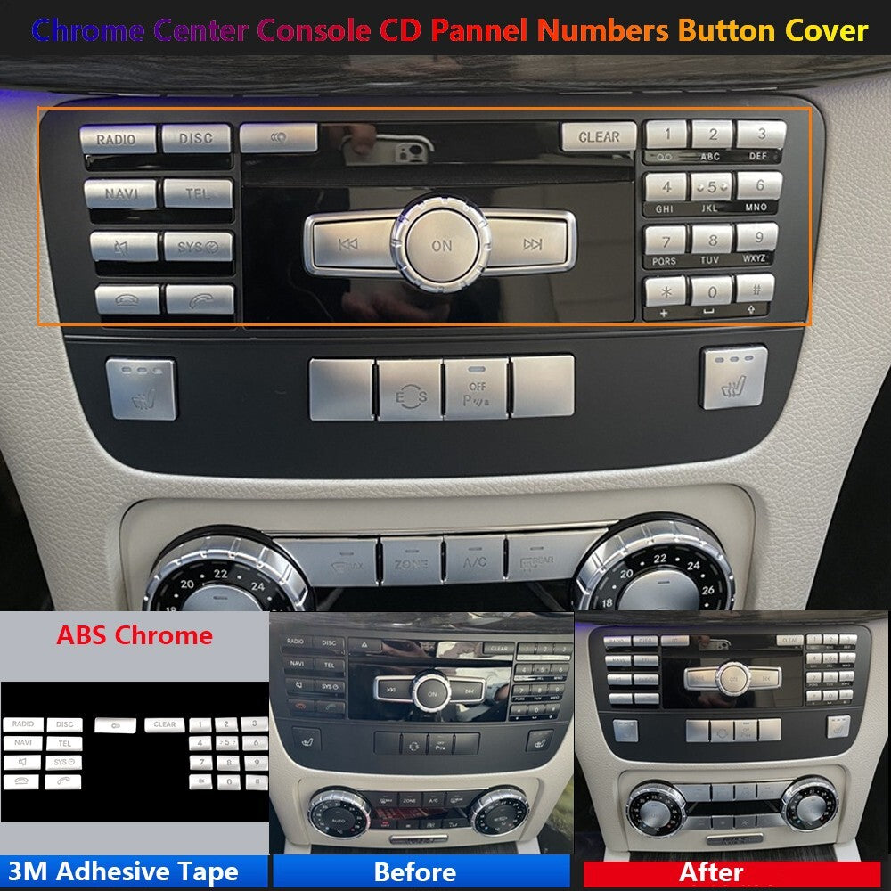 for Mercedes-Benz CLS C218 W212 Car Console CD Numbers Radio Switch Cover Trim