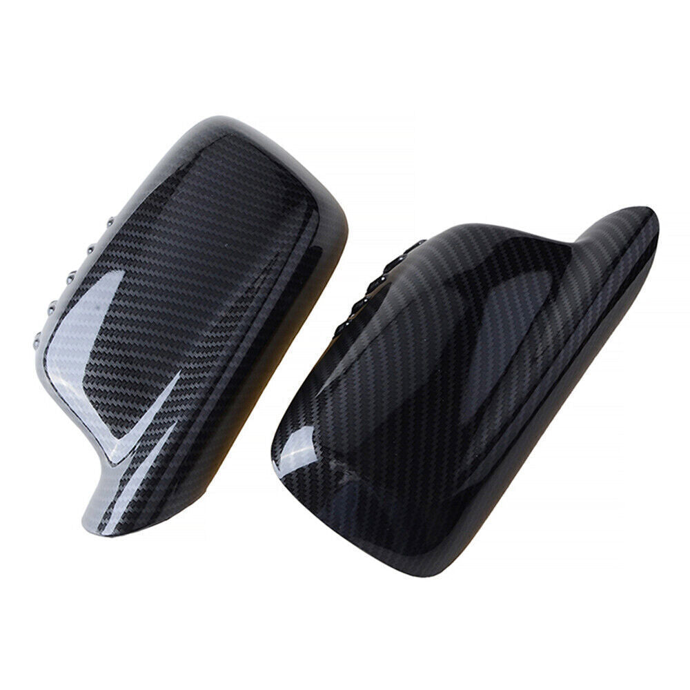 Pair Carbon Fiber Side Rearview Mirror Cover Cap for BMW E65 E66 E67 E46 Coupe