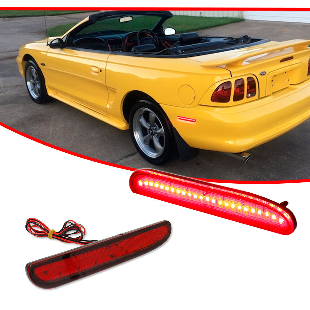 Red rear LED side marker reflector lights for 94 95 96 97 98 for Mustang - v