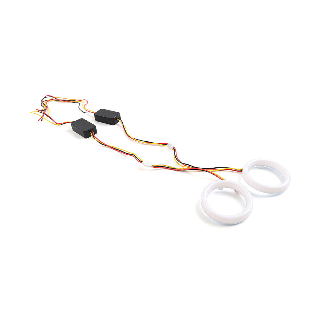 80MM White Amber Switchback LED Angel Eyes Halo Rings Car Headlight Retrofit