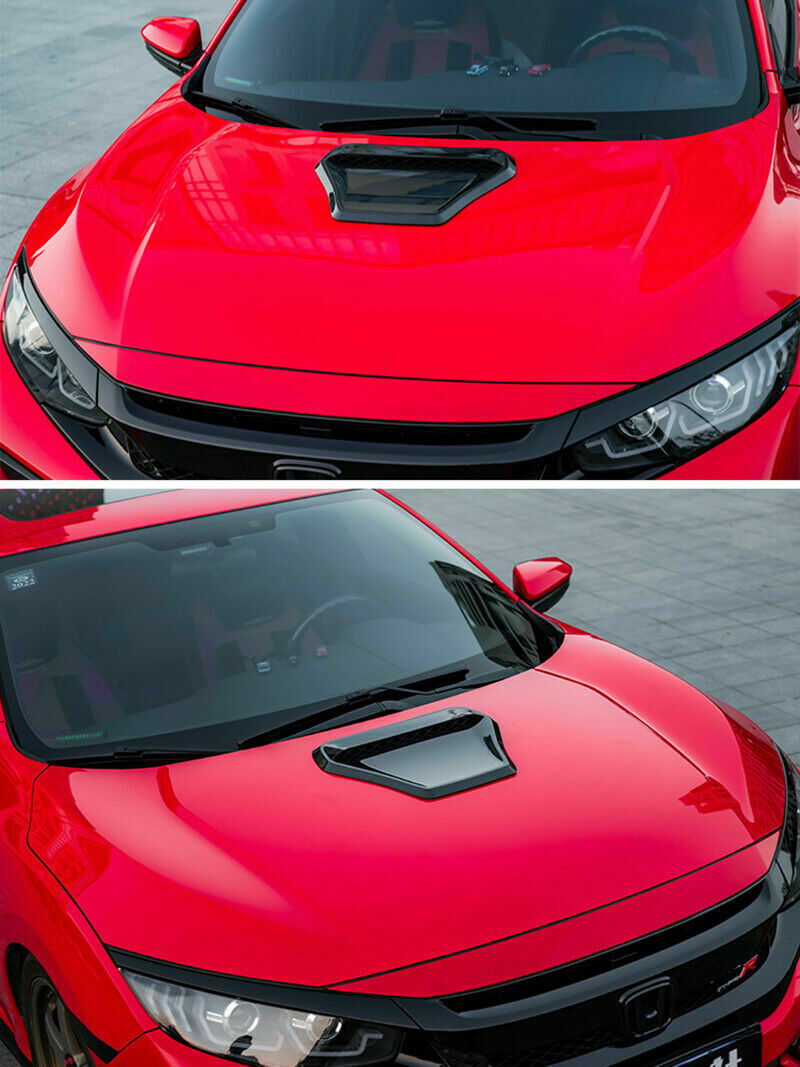 for Honda for Civic 2016-2021 Bright Black Car Front Hood Inlet Air Vent Cover Trim