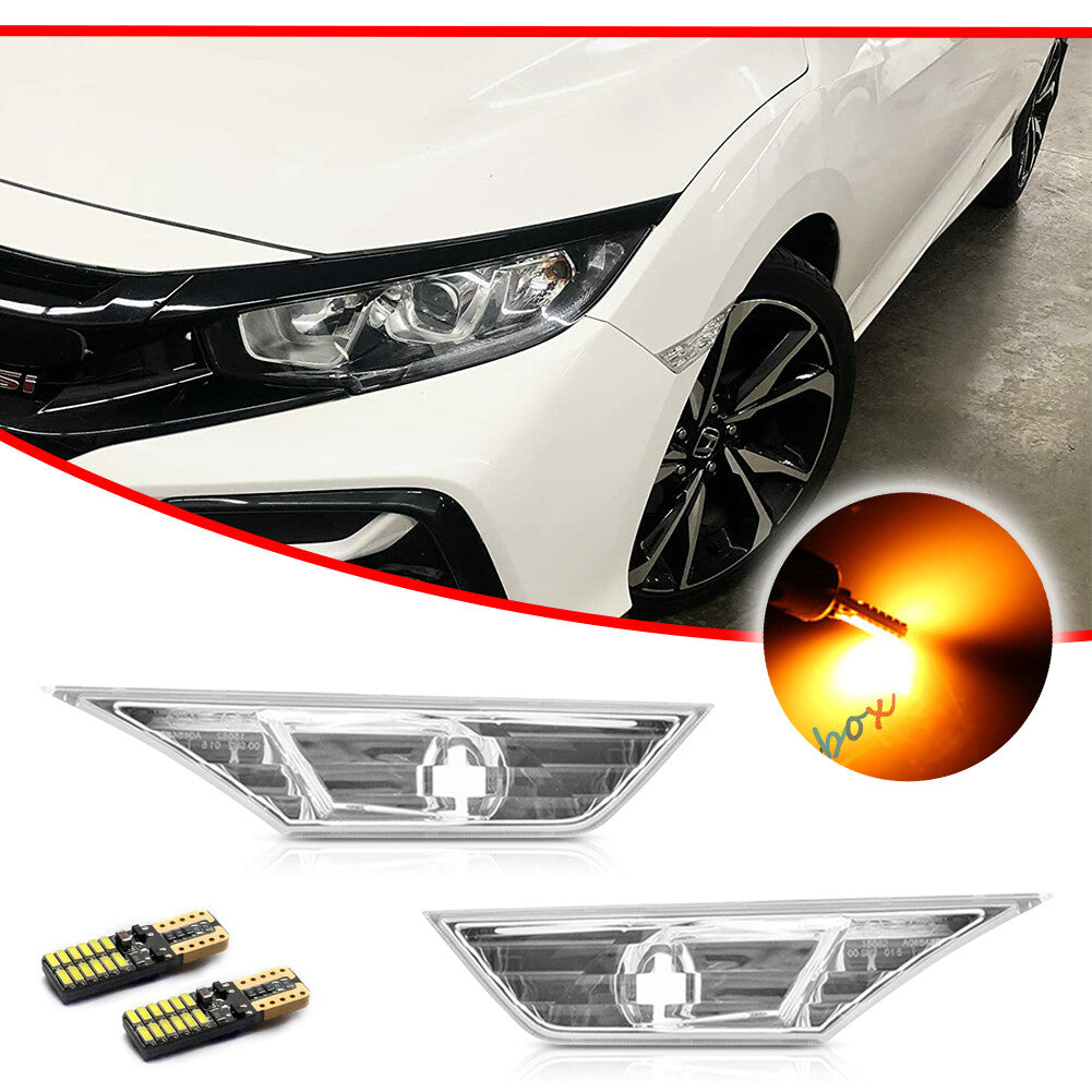 For 2016 - 2021 for Honda Civilian Transparent Side Marker Light Rotating Signal Light with LED Light - v