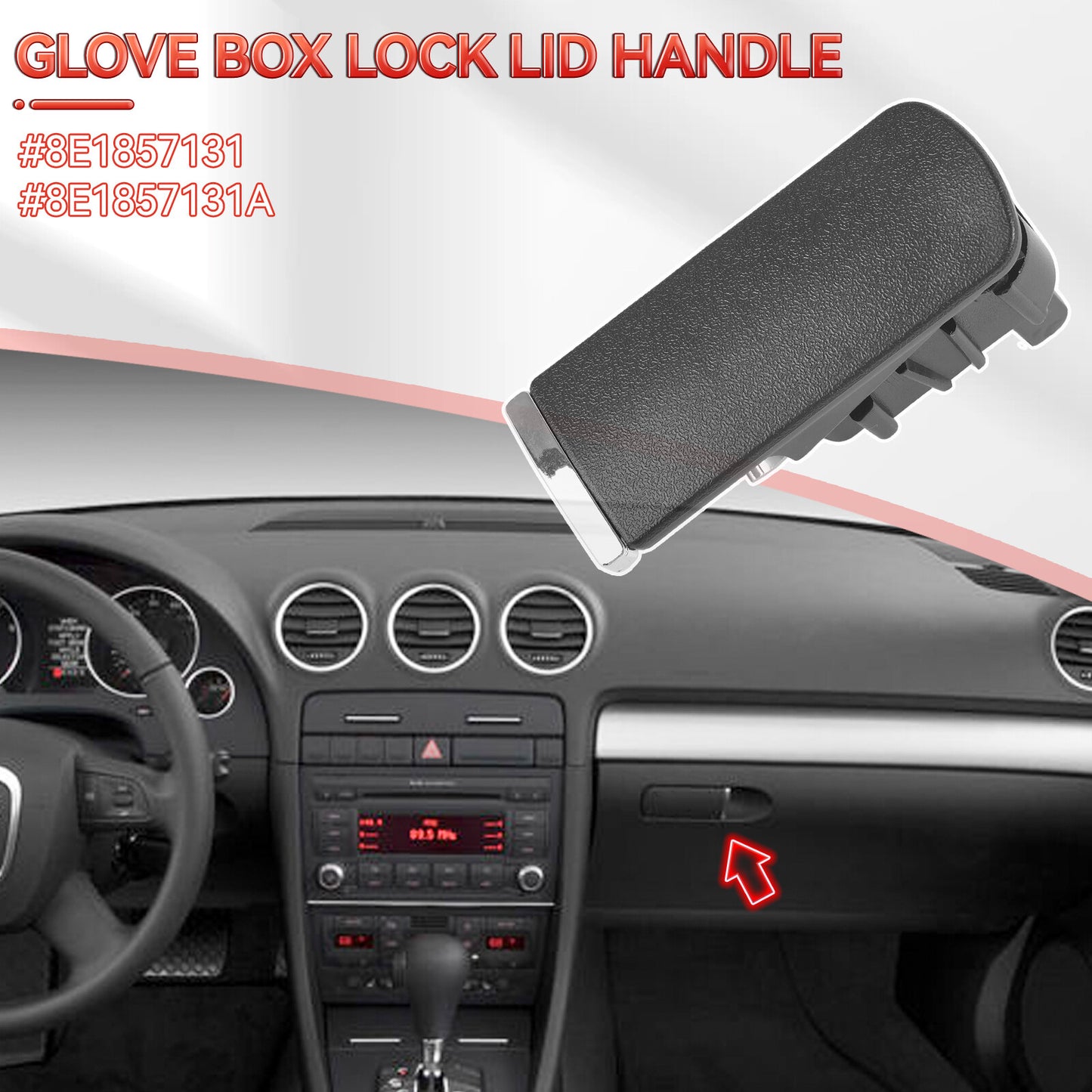 GRIP GLOVE COMPARTMENT HIDEAWAY WITHOUT OPENING for AUDI for A4 8E B6 B7 00-08 BLACK DE Q