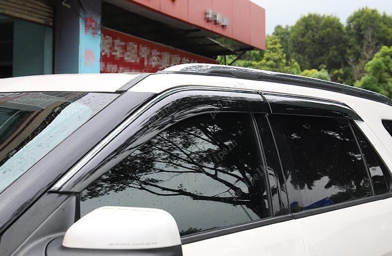 for Ford Explorer 2011-2019 Window Visors Sun Rain Guard Deflector W/Chrome Trim