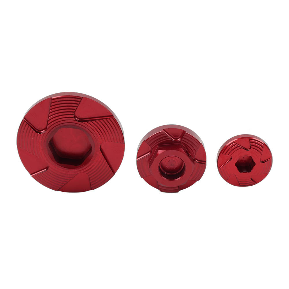 Engine Timing Oil Filter Plugs Screw Bolt Set for Kawasaki KX250/450 KLX450R red Q