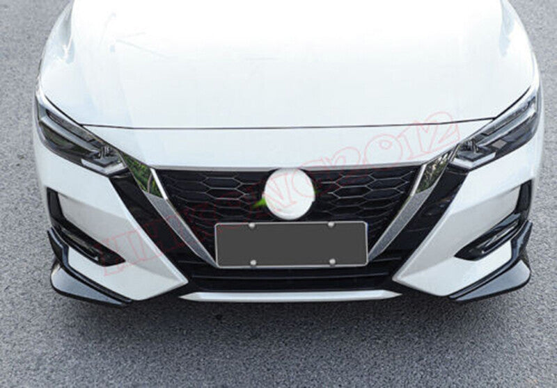 2X for Nissan Sentra 2020-2022 Piano Black Front Bumper Side Corner Spoiler Trim