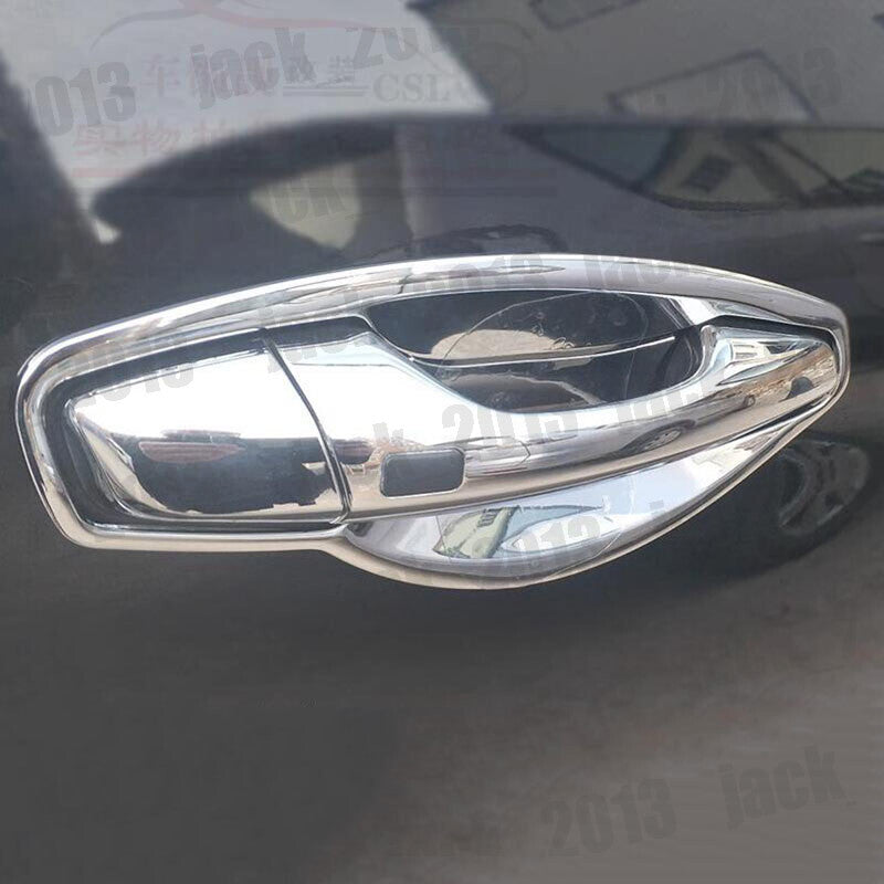 for Hyundai Santa Fe 2013-2018 Chrome for Smart Holes Side Door Handle Cover Trim