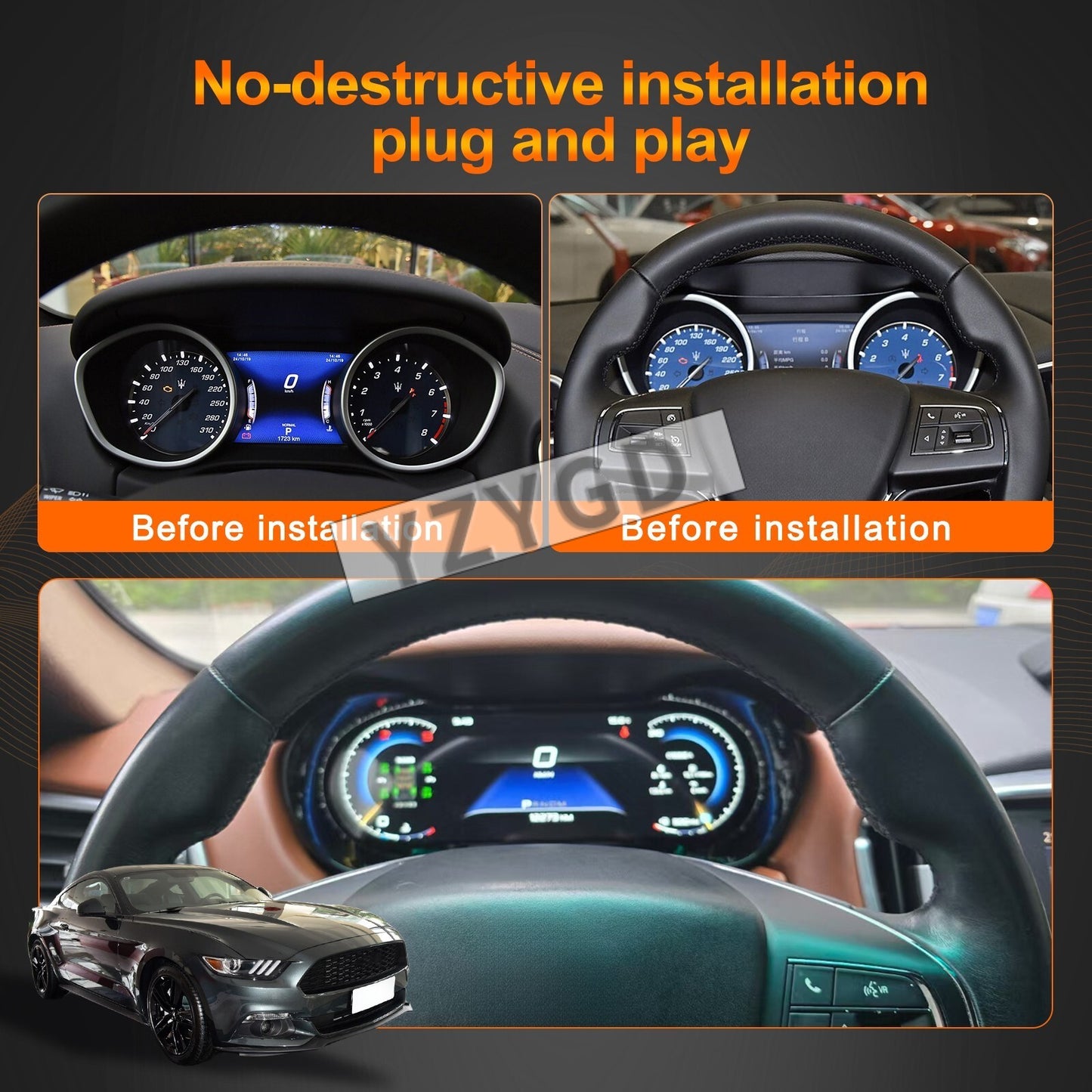 Digital LCD Cluster Speedometer Instrument Upgrage for Maserati for Ghibli 2014-2019 Q