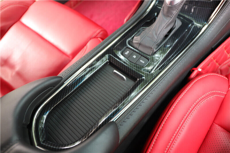 for Cadillac ATSL 14-17 Carbon Fiber Inner Center Console Gear Shift Panel Trim