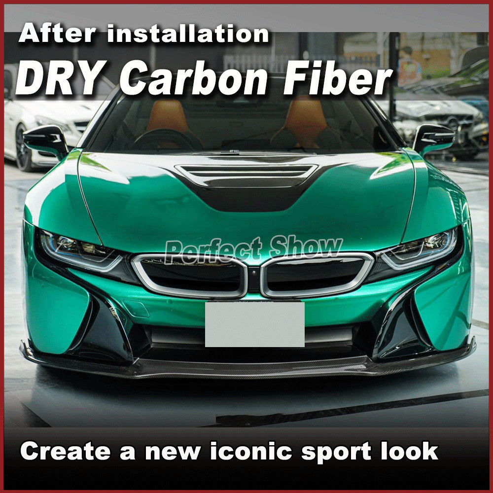 for BMW I8 i8 Coupe 2014-2020 Dry Carbon Fiber Front Bumper Lip Diffuser Spoiler