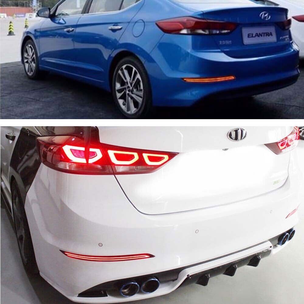 for Hyundai for Elantra 2016 2017 2018 2x LED Rear Bumper Reflector Brake Light Lamp n