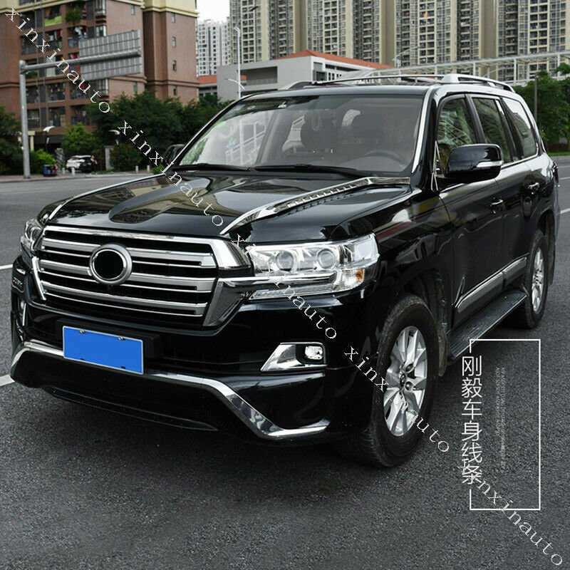 ABS Chrome Front Bumper Lip Molding Strips for Toyota for Land Cruiser LC200 2016-21