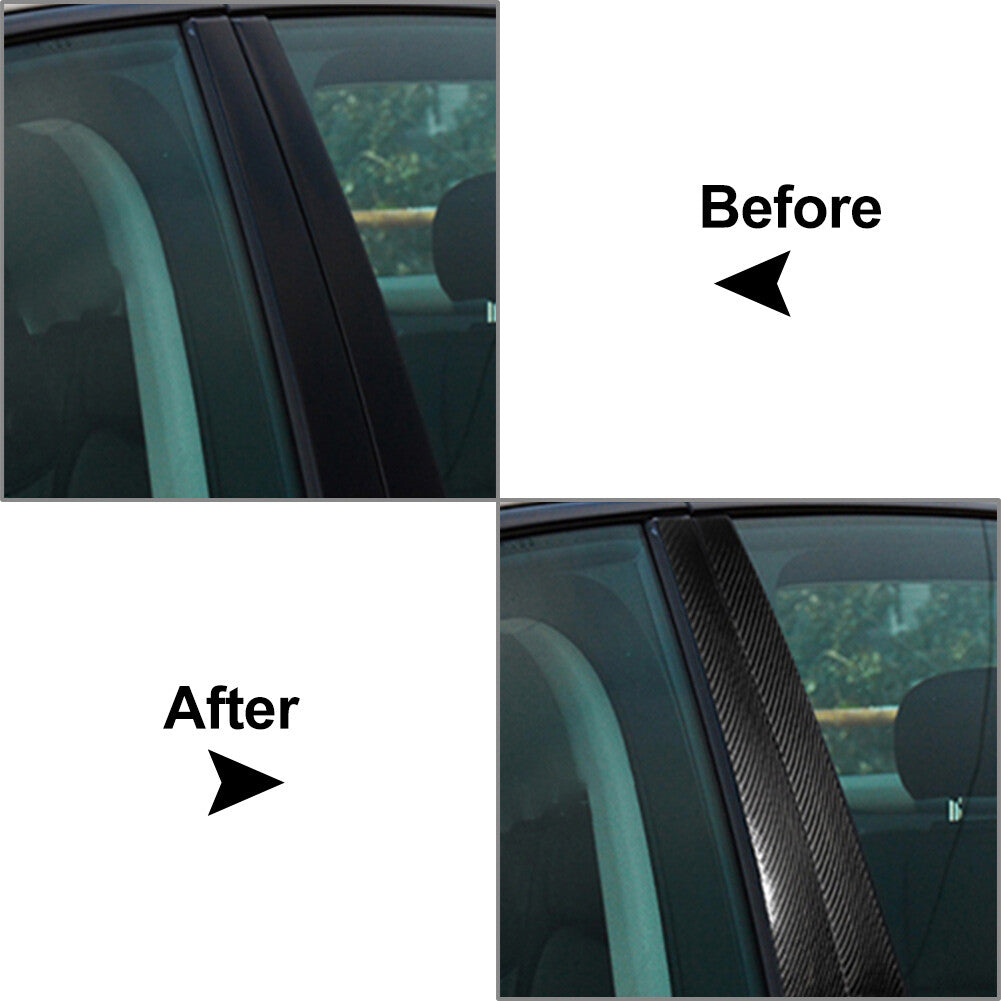 6 Pcs Car Exterior Door Window B Pillar Post Cover Trim for Audi A3 2014-2018