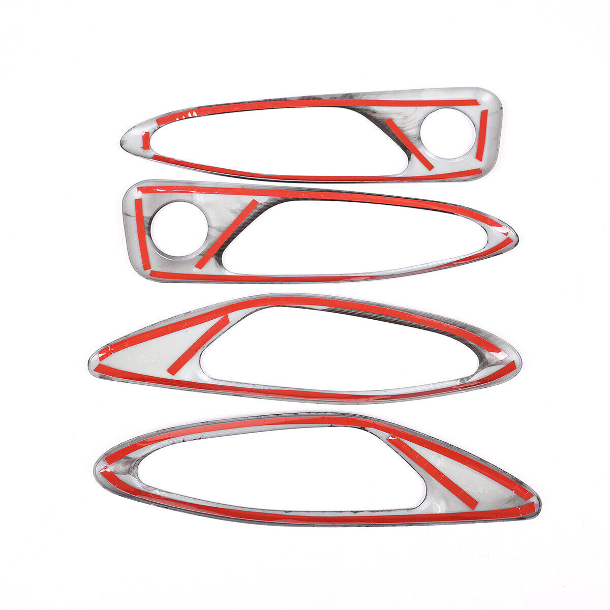 For Camaro 10-15 Front Door Speaker Horn Frame Red Carbon Fiber Trim- v