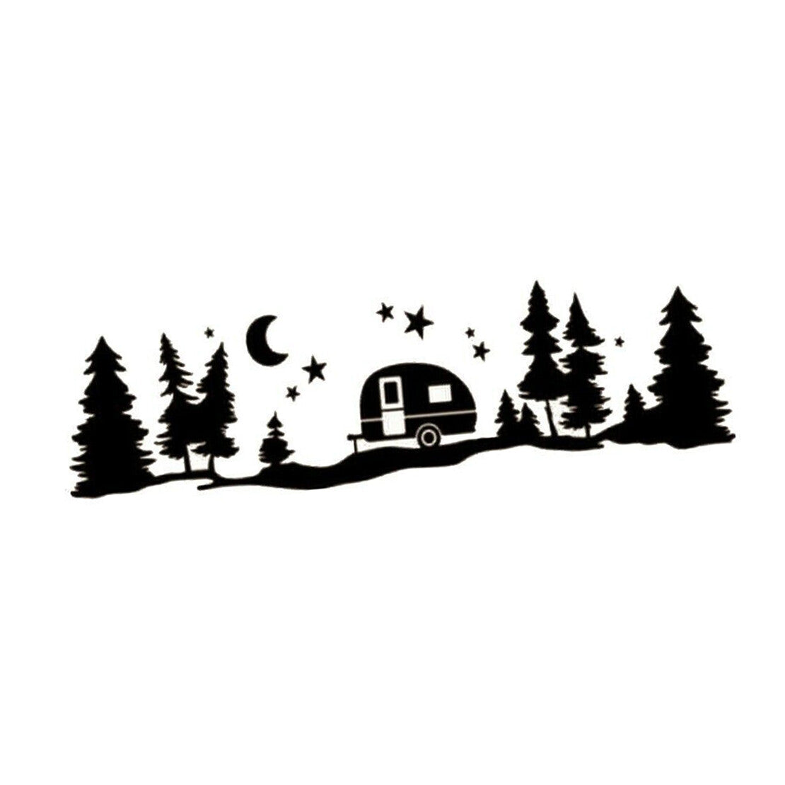 Vinyl Tree Moon Star Graphic Sticker Decal for Camper Motorhome RV Car Trailer Q