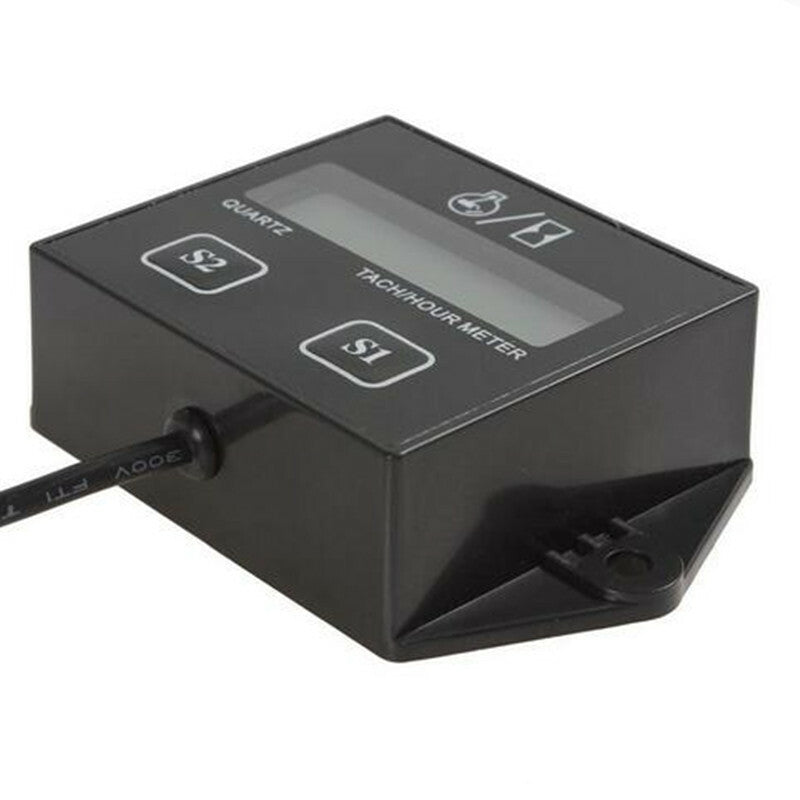 Motorcycle 2/4Stroke Engine Spark Waterproof Hour Meter Tachometer LCD Inductive
