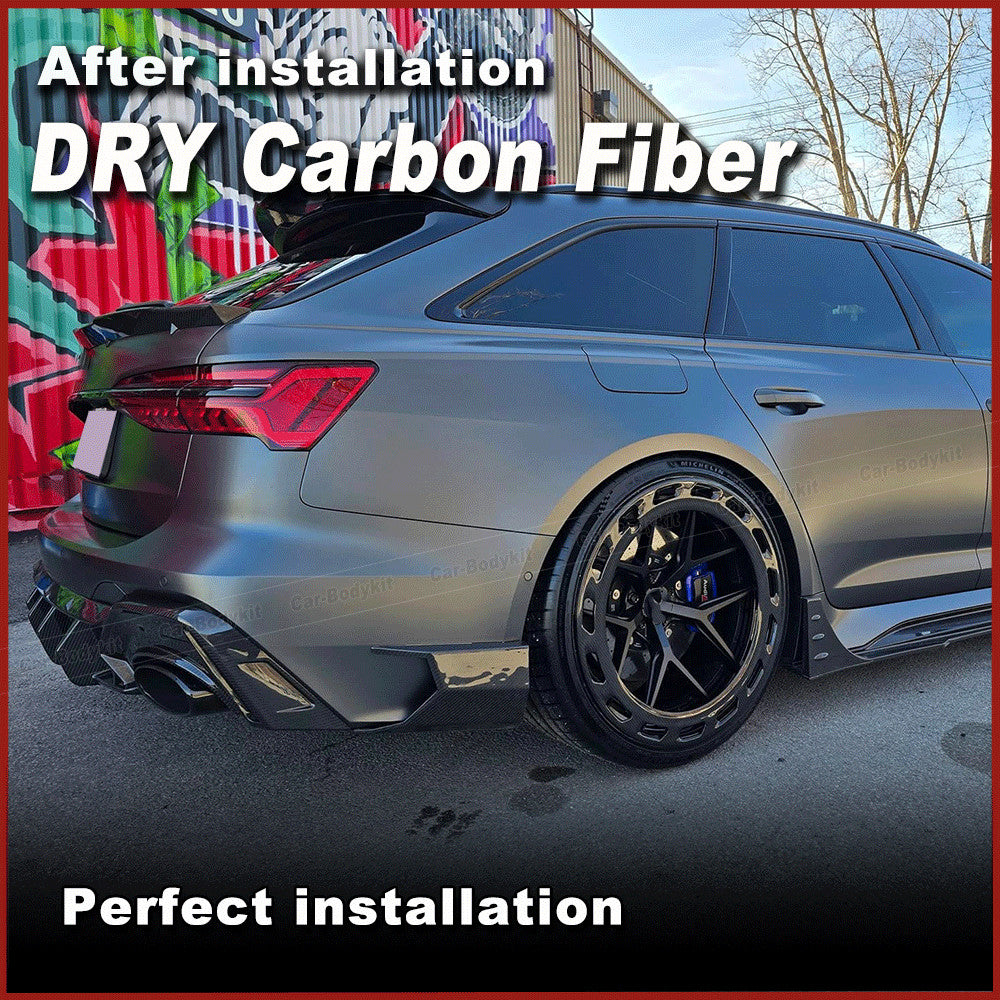 for Audi RS6 RS7 C8 Avant 2019-2024 Dry Carbon Rear Bumper Lip Diffuser Splitter