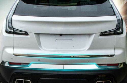for Cadillac XT4 2019-23 Chrome steel Rear Bumper Strip Protector Cover Trim 3Pc