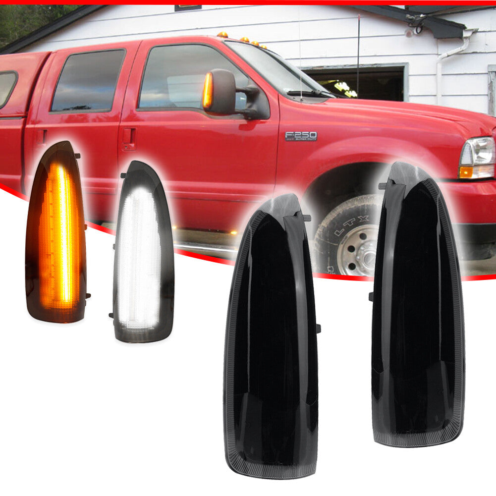 Smoked lens white/amber LED side mirror light suitable for 03-07 F250 F350 SuperDuty- v