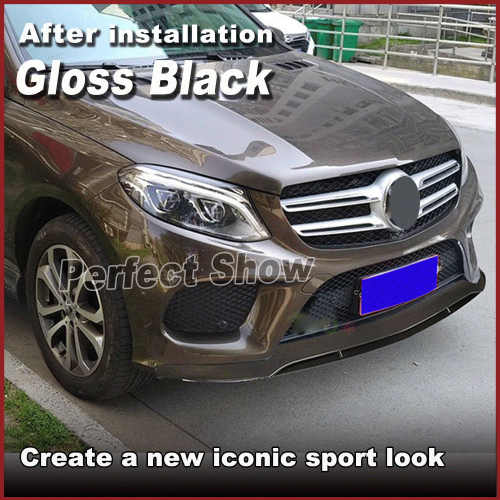 for Mercedes C292 GLE350 GLE43 2015-19 Gloss Black Front Bumper Lip Spoiler