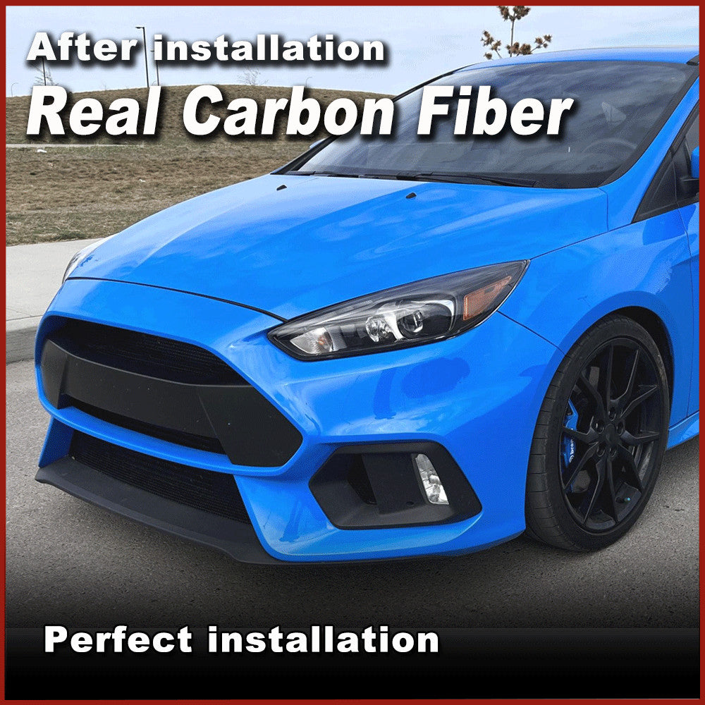 for Ford Focus RS Hatchback 16-18 REAL CARBON Front Bumper Lip Spoiler Splitter