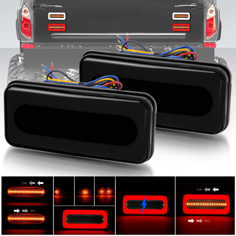 Universal Truck Sequential LED Light Bar Tail Lamp Turn Signal DRL Red/Amber ATV