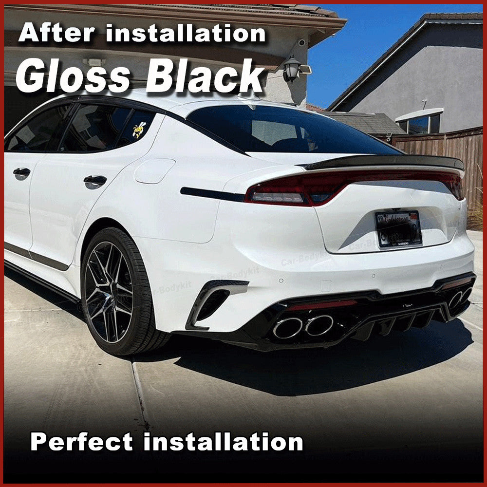 Fit for Kia Stinger 2018-2023 Gloss Black Rear Bumper Splitters Vent Canard Fins