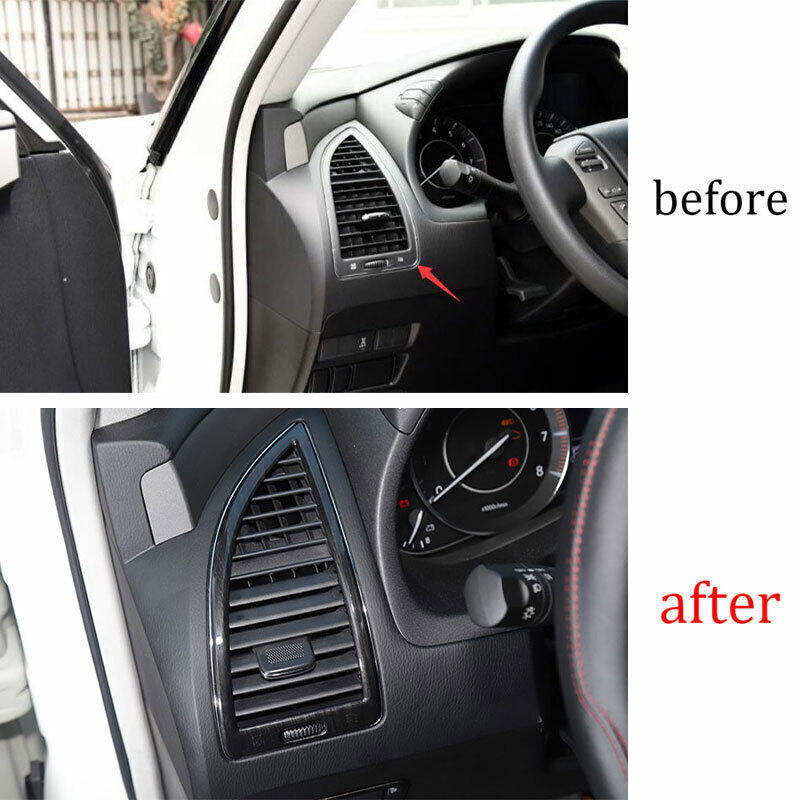 Inner LR AC Air Outlet Vent Cover for Nissan Armada Y62 17-20 Black Wood Grain