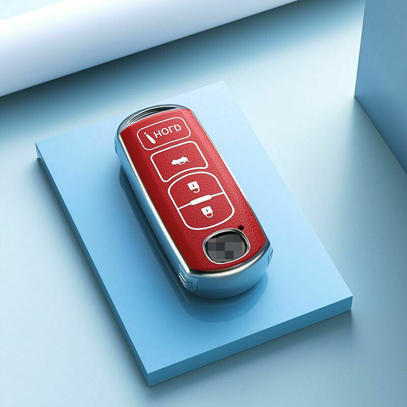 for Mazda Car Telekey Fob Key Case Red Keychain Ring Cover Q