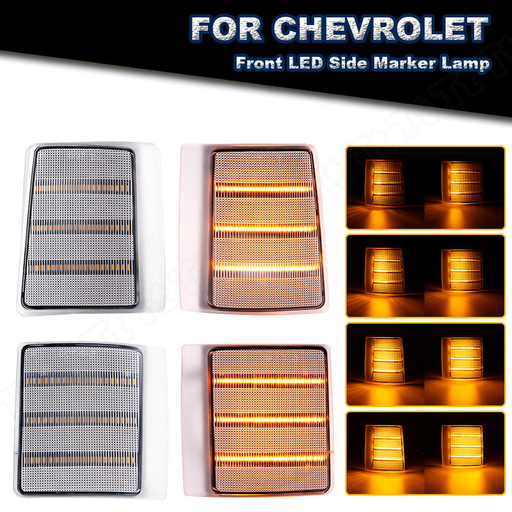 LED Clear Corner Side Marker Lights for 1994 - 1999 for C/K 1500 2500 3500 Pickups - v