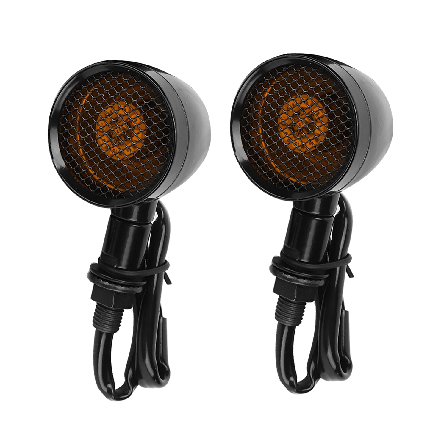Hot Motorcycle Retro Grid LED Turn Signal Brake Light Metal Shell Blinker