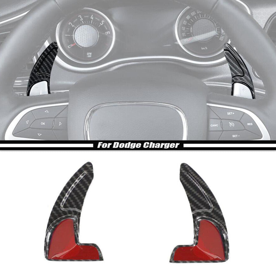 Suitable for 15-23 for Dodge Charger Carbon Steering Wheel Shift Paddle Extended Transmission Trim